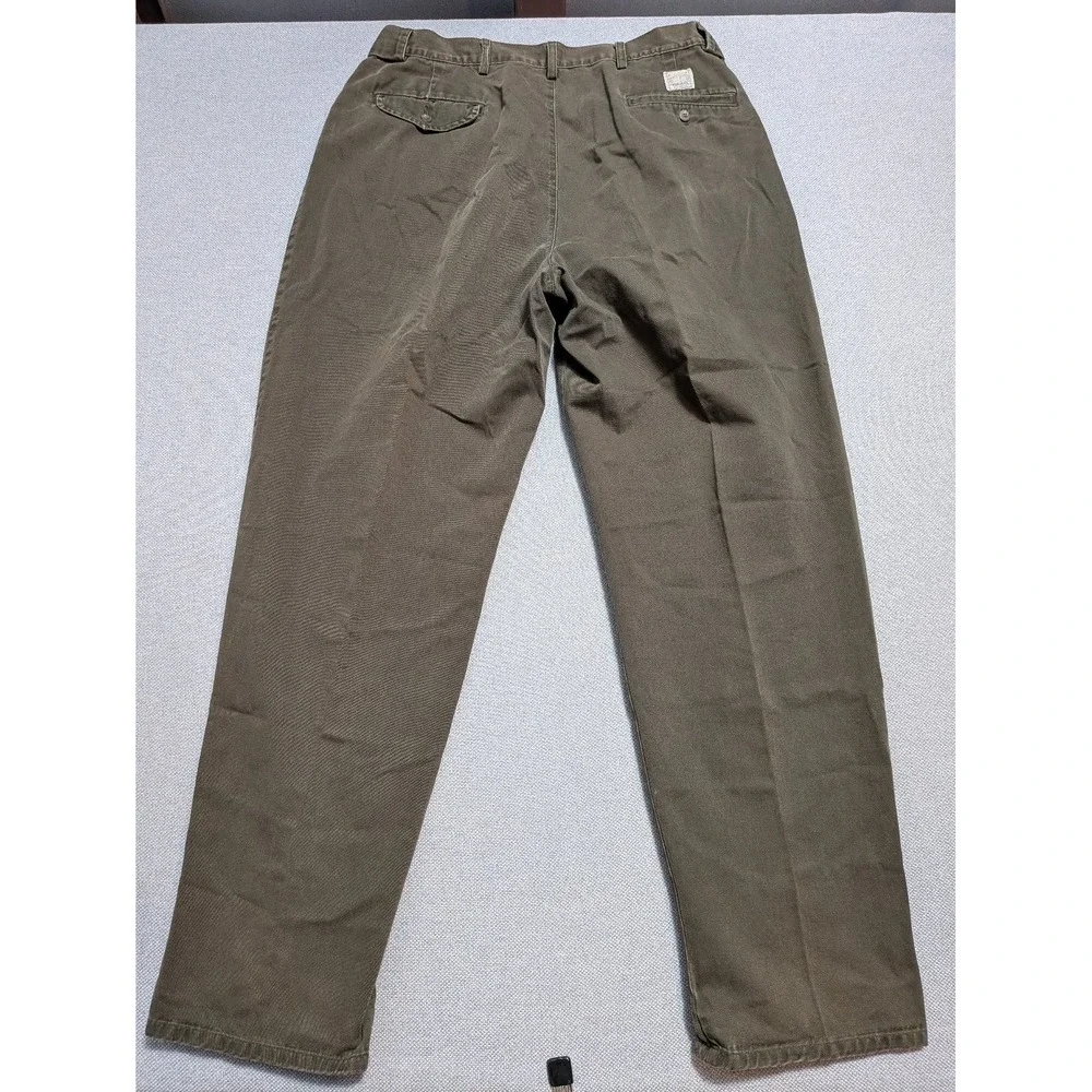 Polo Ralph Lauren Chino Mens Pants olive green 36x34 USA VTG Twill Relaxed